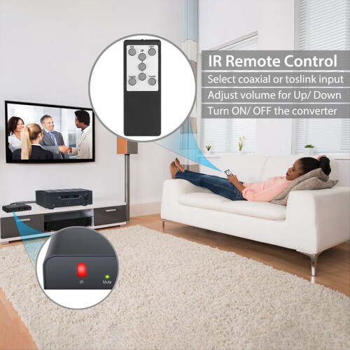 Audio Converter with IR Remote Control Digital Coa 1