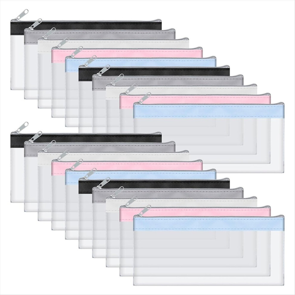 Jojomino 20Pack Money Bags With Zipper For Cash Clear Envel