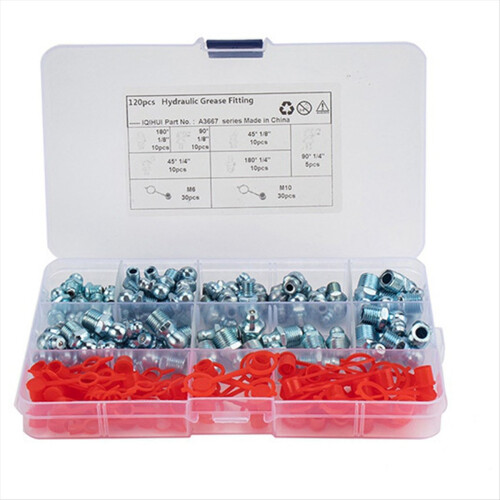 120Pcs/Set Leaf Spring Nut Grease Fittings Coupler
