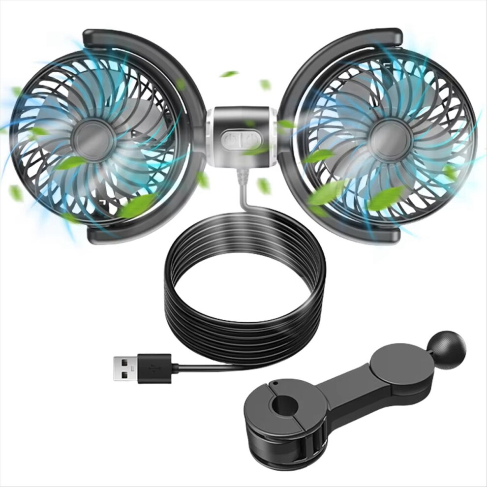 Car Seat Back Cooling Fan 3 Speed Usb Car Rear Hea 4851175645147