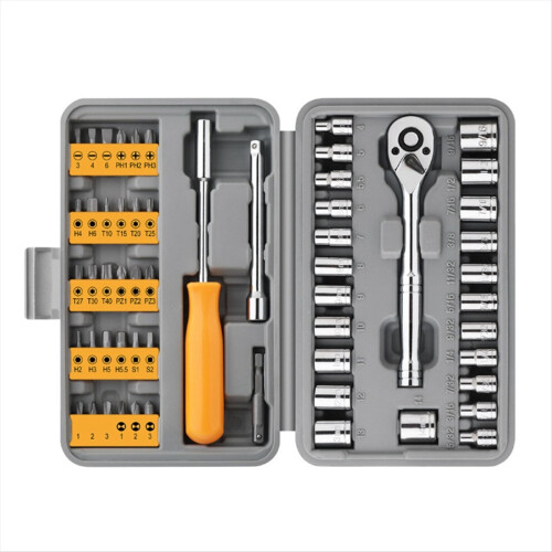 57Pcs Socket Wrench Auto Repair Tool Set Batch Rat