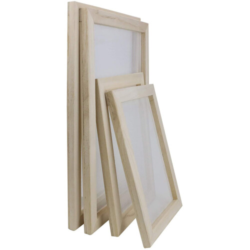 4 Pack Wooden Paper Making Mould Frame, Screen Pri