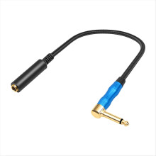 Right Angle 6.35Mm TRS Stereo Male to Female Audio