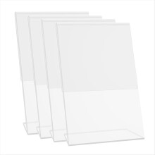 Acrylic Sign Holder 5x7In, 4 Pack Clear Plastic wi