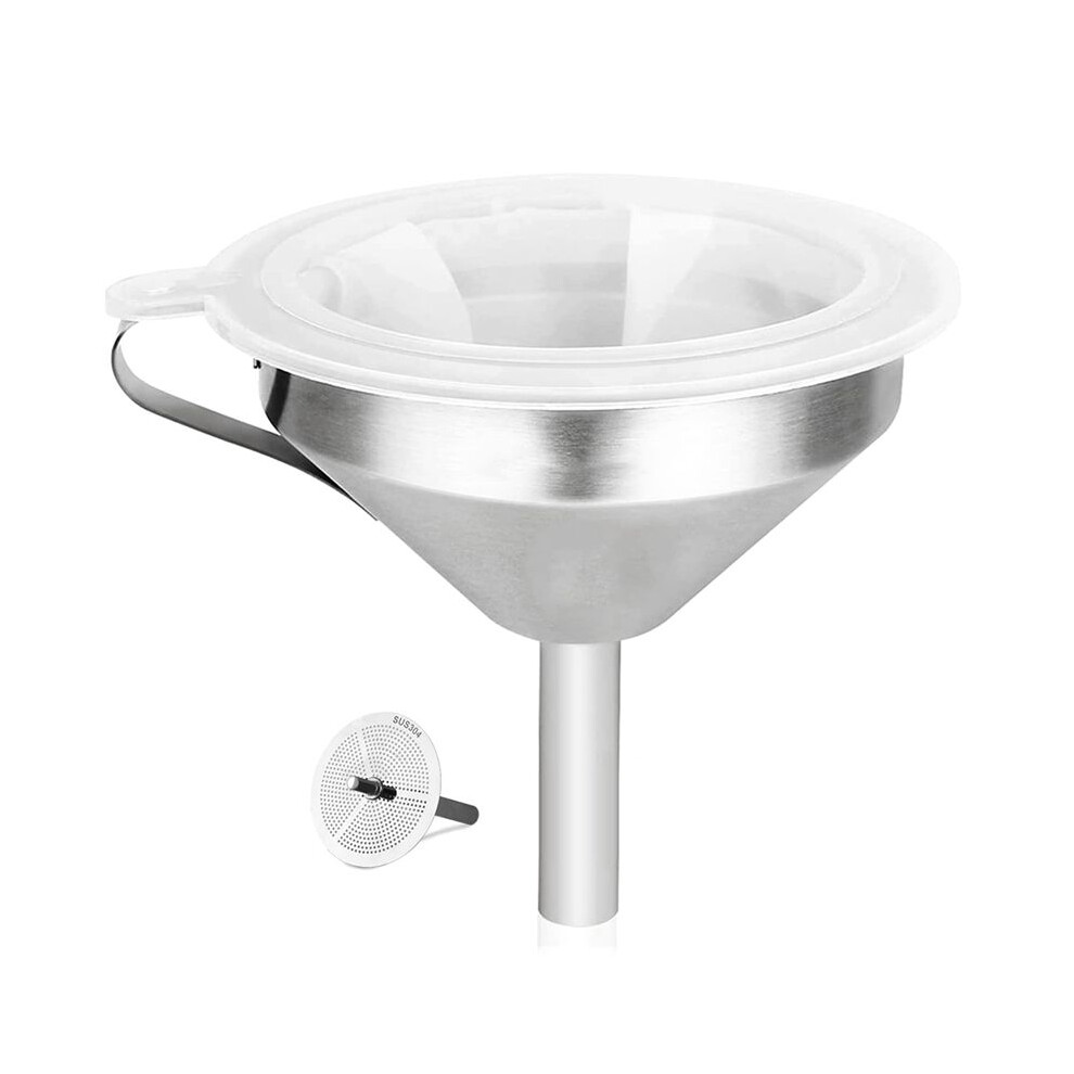 5.9 Inch 304 Stainless Steel Kitchen Funnel With 2 4851175670422