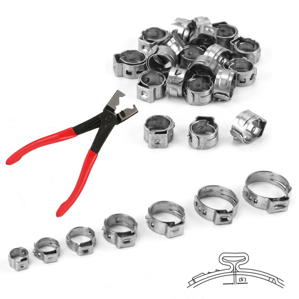 130Pcs Single Ear Stepless Hose Clamps Set 7-21Mm 4851175667859
