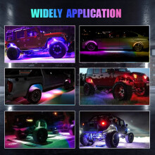 4 Pods Rock Lights for Trucks, RGB Underglow LED C