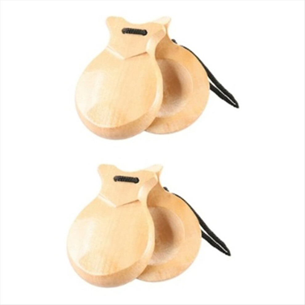 1 Pair Spanish Castanets Flamenco With String Trad 4851175676417