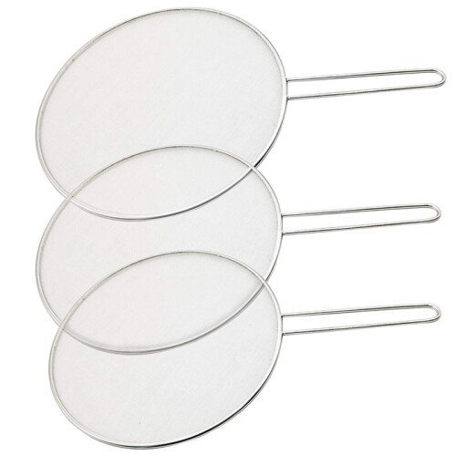 3PCS Stainless Steel Splatter Screen Mesh Pot Lid 2