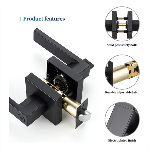 Heavy Duty Door Lever Lock Square Handles Entry Le 2