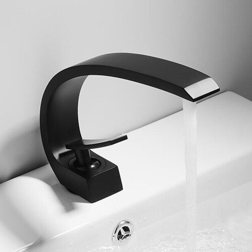 Modern Bathroom Basin Faucet, Single Handle Hot an 2