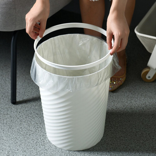 Small Trash Can, 3Pcs Bathroom Slim Round Waste Ba 2