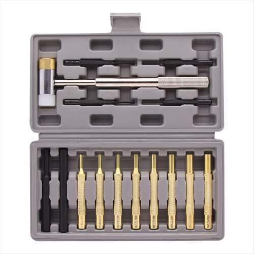 Professional Roll Pin Punch Set & Hammer -With Bra 1