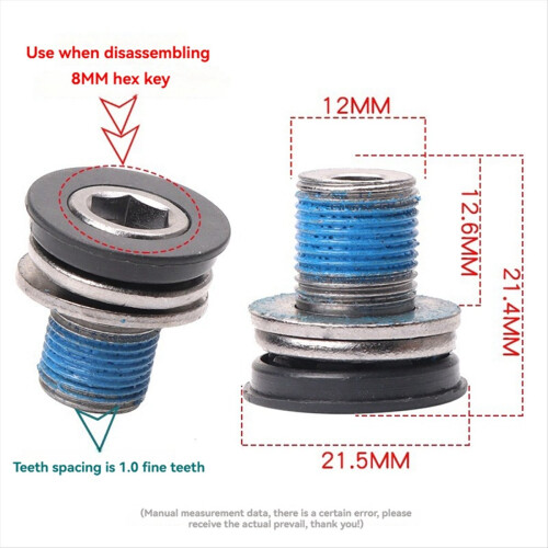 4pcs M12 dust-proof bicycle center shaft screw spl 2