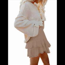 Boho Ruffle Tiered Skorts High Waist Mini Skirts K