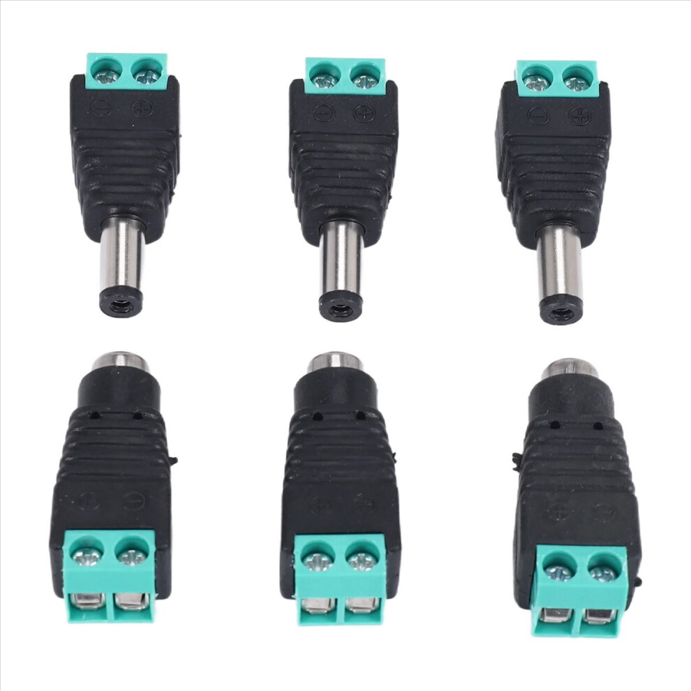 6 Pcs 5.5X2.1mm Female + Male Cctv Dc Power Connec 4851175609545