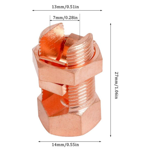 10Pcs Split Bolt Connector, Grounding Connector fo 2