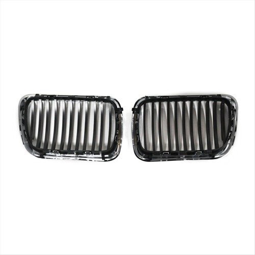 Car Chrome+Matte Black Front Kidney Grilles for E3 1