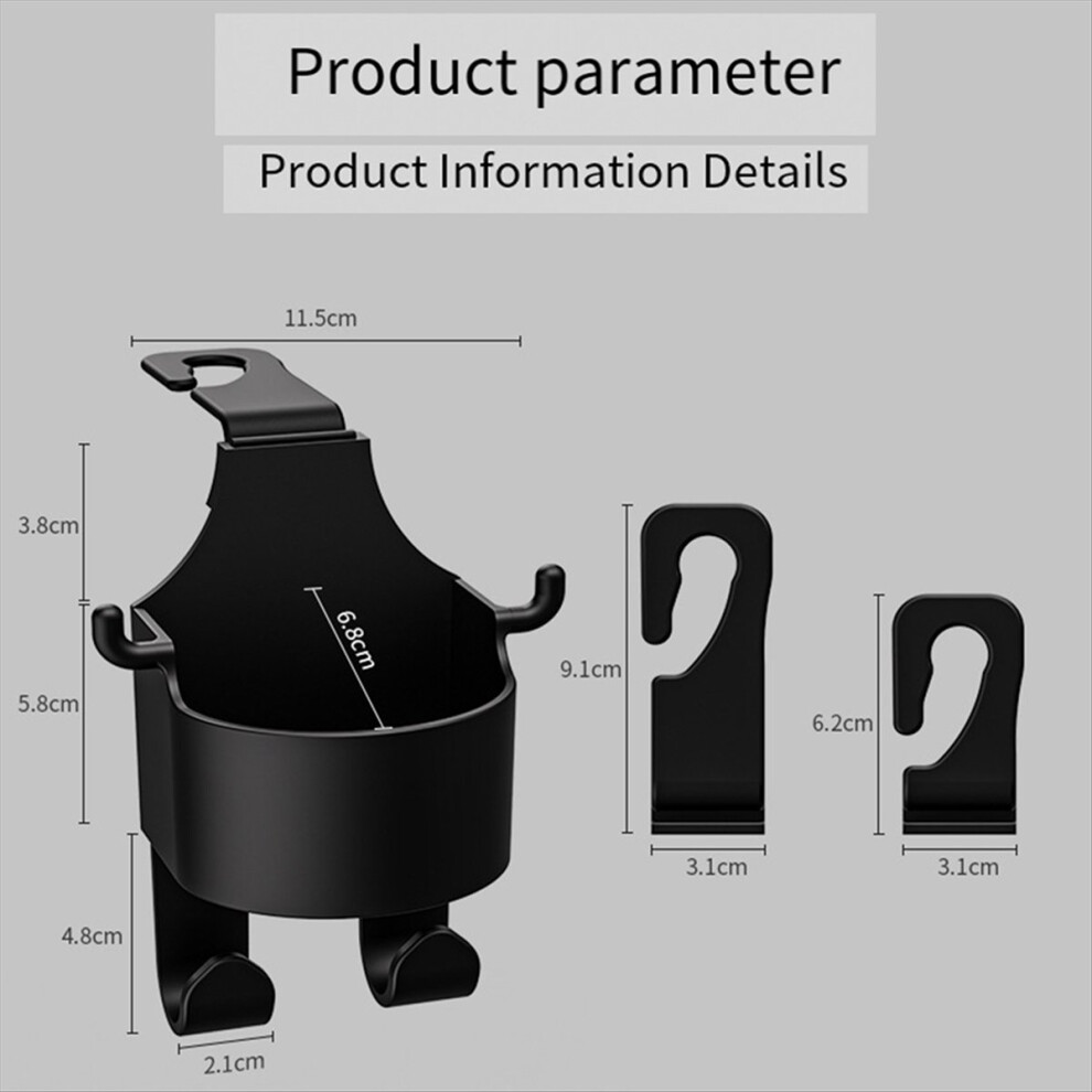 Car Hook Storage Box, Seat Back Drinking Cup Holde 4851175679784