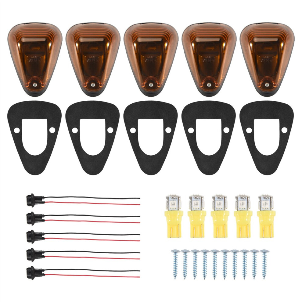 5Packs Cab Marker Lens Roof Running Li Light/Amber 4852555531791