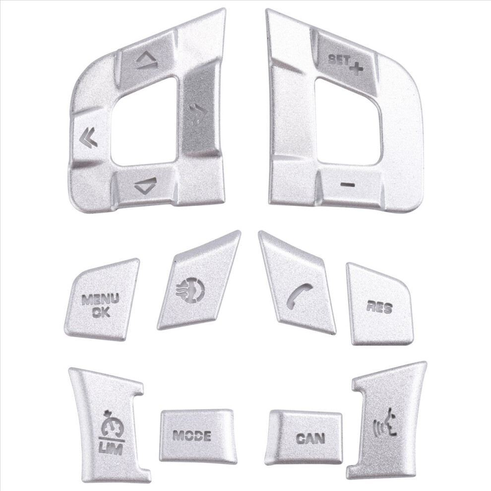 Car Steering Wheel Buttons Sequins Stickers Trim A Silver 4852555526506