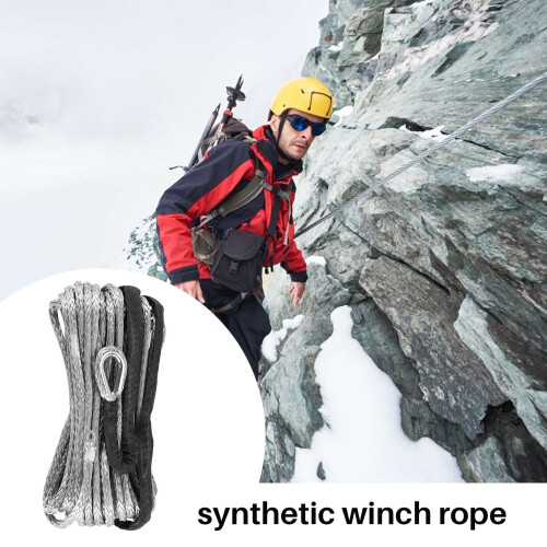 Synthetic Winch Rope, Grey1/4 x 50Ft Rope Line Cab 2