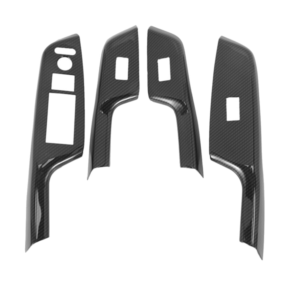 4Pcs Carbon Fiber Car Door Window Lift Switch Pane 4852555535201