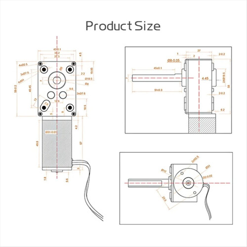 5840-31ZY Copper Worm Gear Reducer Motor 12V Self- 2
