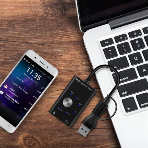 External Sound Card USB2.0 Type C Stereo Microphon 1