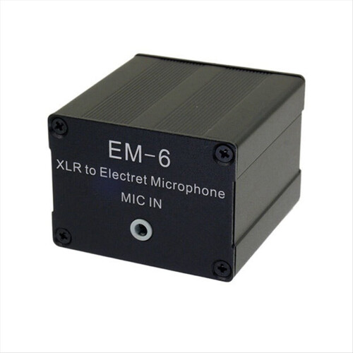 EM-6 XLR to 3.5mm Electret Microphone Amplifier Ja 1