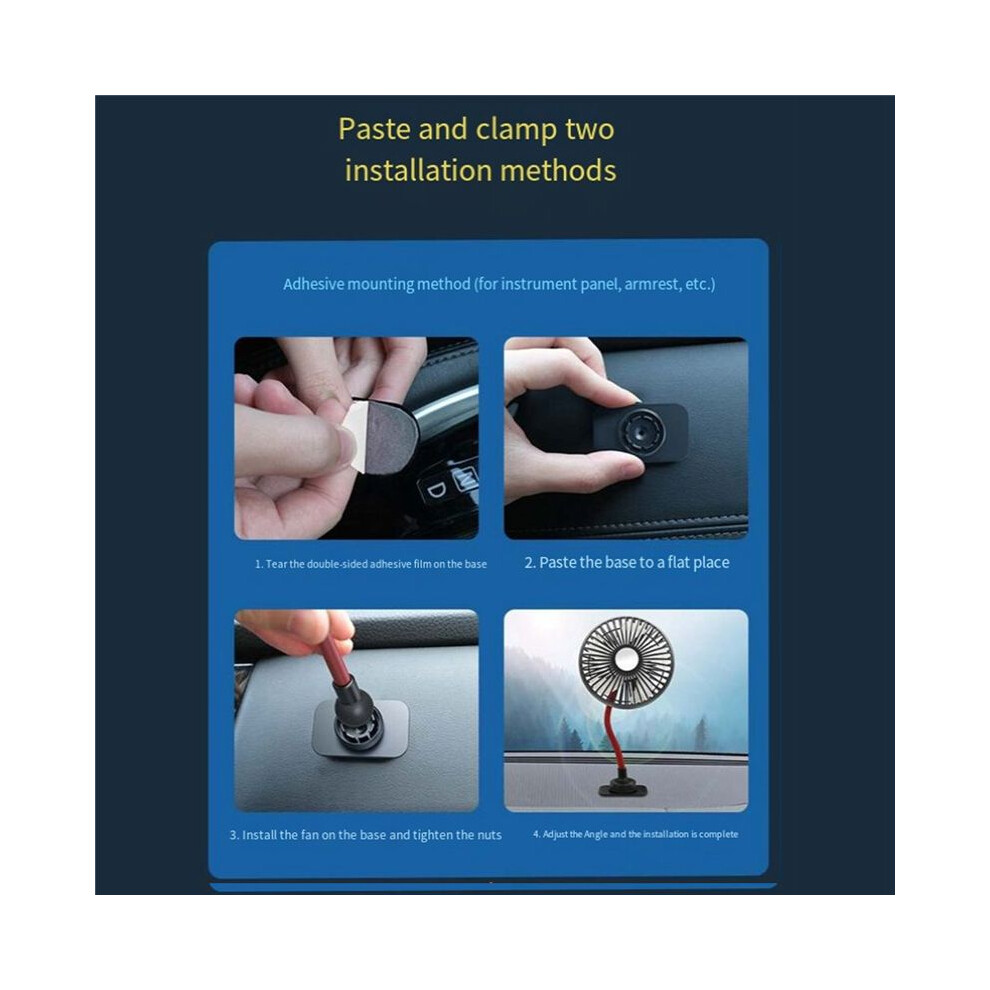 Usb Portable Fan For Car Backseat Fan, 360Degree 3 4851175633533