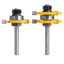 2Pcs 6Mm Shank Joint Assembly Router Bit Set Tongu