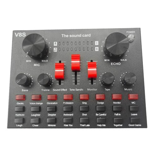 V8S Microphone USB Rechargeable External Mixer Kar