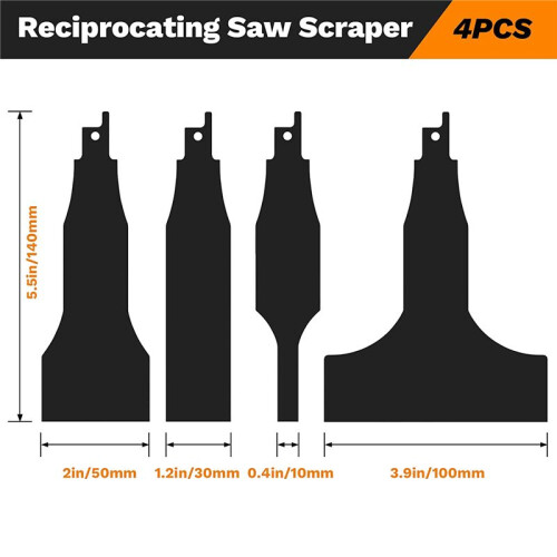 Reciprocating Saw Scraper Blade 4PCS, Blades Recip 2