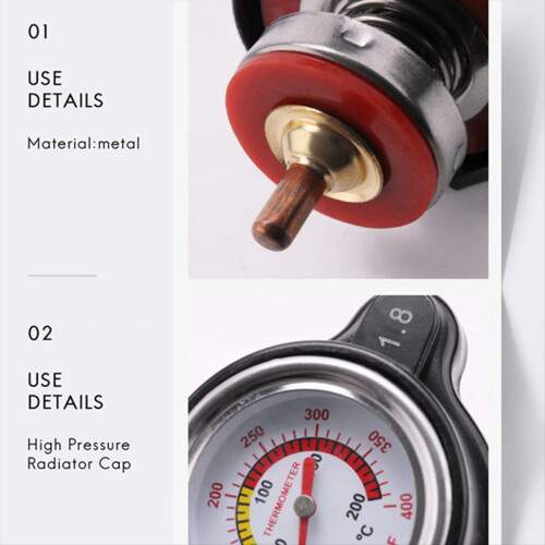 High Pressure Radiator Cap with Temperature Gauge, 2
