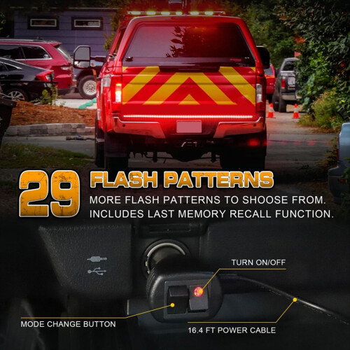 60Inch Strobe Lights Strip LED Tail Light Bar Warn