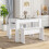 White Artificial Marble Dining Table Set,2 Benches 3