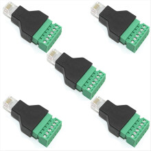 5 Pcs RJ12 Male to 6 Pins Screw Terminal Block Ada
