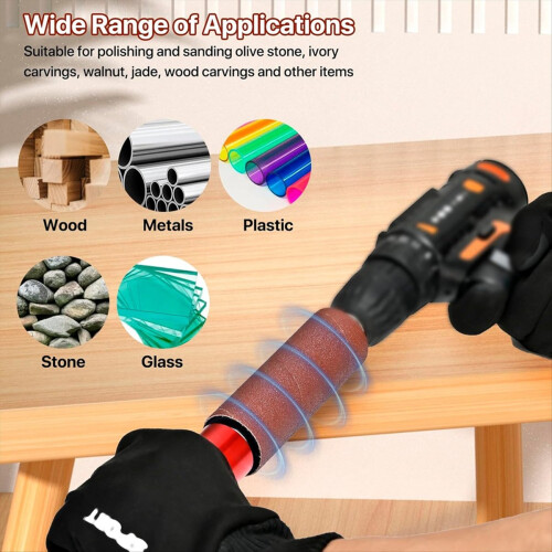 Drum Sander Set,Rubber Sanding for Drill 4-1/2inch 2