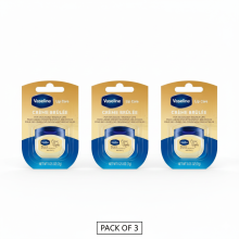 (PACK OF 3) Vaseline Lip Care Crème Brûlée Balm 7g Each Deep Moisturizing Lip Therapy for Soft, Smooth & Irresistibly Kissable Lips