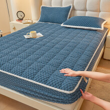 Coral Fleece Mattress Cover, Soft and Gentle Fleece Fabric-Blue