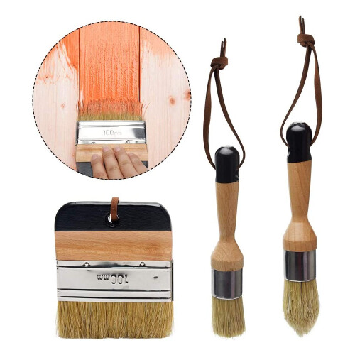 Σετ 3 τεμαχίων με πινέλα Chalk Paint Artist's Delight, με στρογγυλά, μυτερά και επίπεδα πινέλα, 1