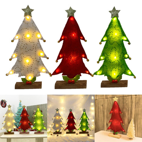LED Christmas Tree with Lights Children Tabletop-white gold 2