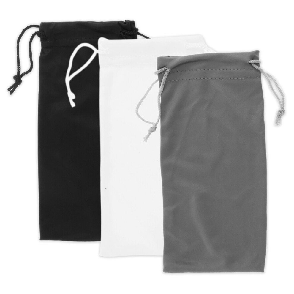 Soft Cloth Glasses Pouch for Men Women, Compact Size Portable Eyeglasses Case Microfiber Drawstring Bag for Sunglasses and Eyewear, Durable Exterior F