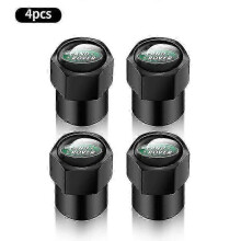 (black) 4-Piece Land Rover Wheel Stem Valve Caps for Discovery 3/4 Range Rover Evoque Sport with Logo Engraving