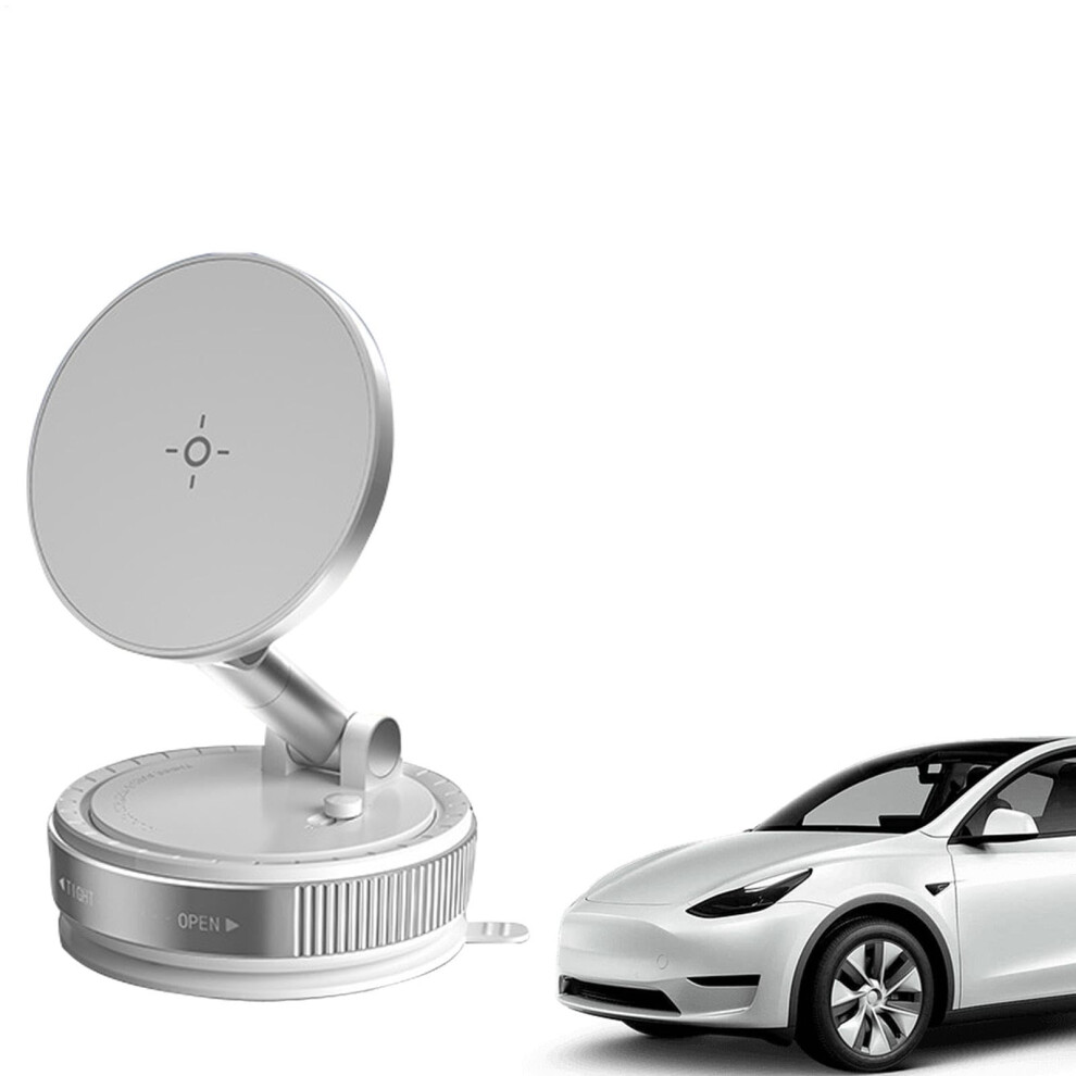 Magnetic Phone Holder Suction Cup Car Mount Foldable Nav Stand Adjustable Smartphone Stand 360Degree Rotating White 9323874359380