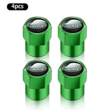 (green) 4-Piece Land Rover Wheel Stem Valve Caps for Discovery 3/4 Range Rover Evoque Sport with Logo Engraving