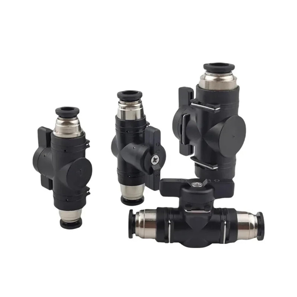 Pneumatic Push In Quick Joint Connector 10 Pcs 4Mm 6Mm 8Mm 10Mm 12Mm Hand Valve Turn Switch Manual Ball 6Mm 9323874359182