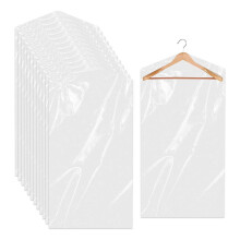 30-pack genomskinliga plastklädöverdrag, 60x90 cm genomskinliga klädpåsar hängande, dammtäta klädskydd, för garderober och resor