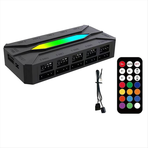 Dual Ten-Way ARGB Controller Computer Cooling Chas 1